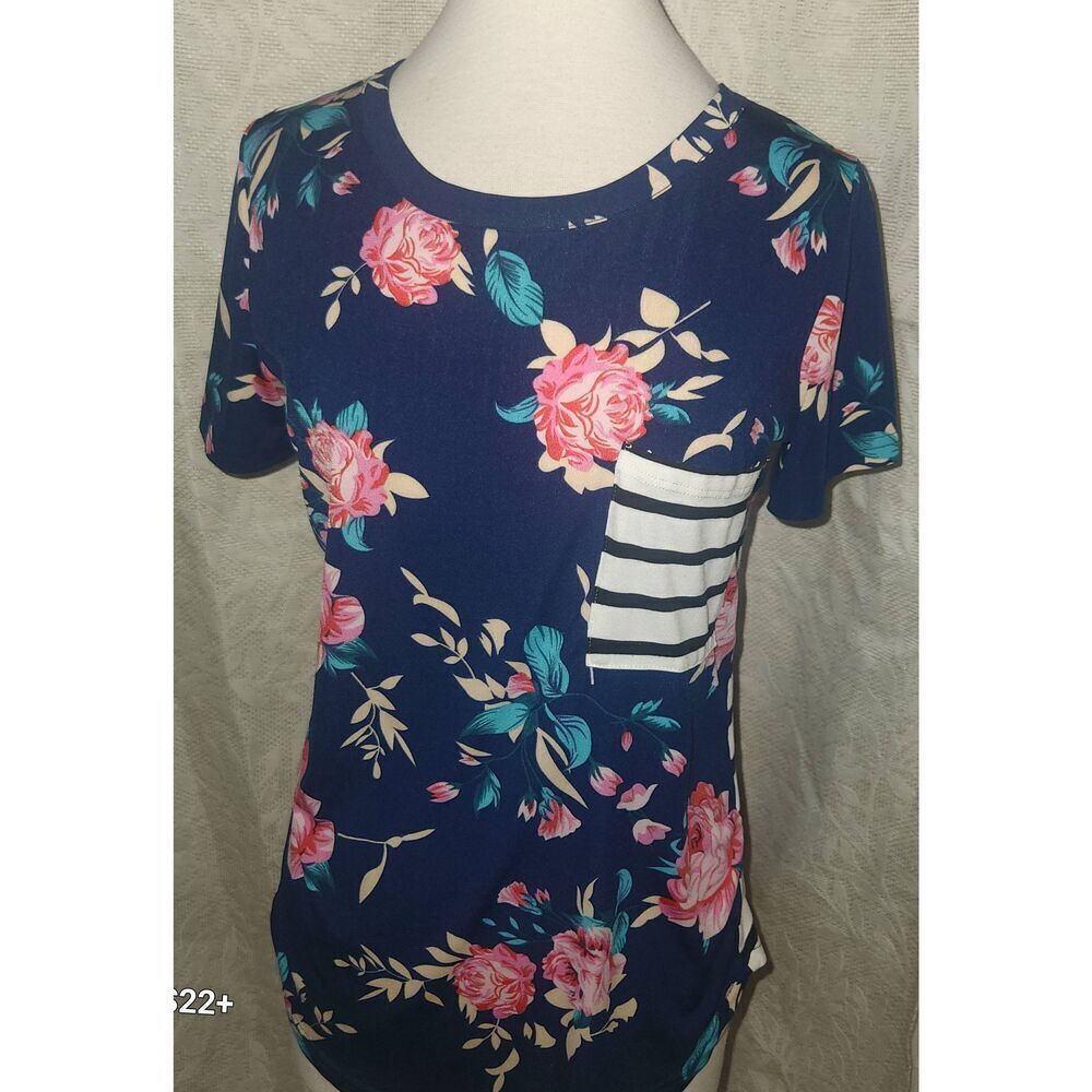 +3 Tickled Teal navy floral tee